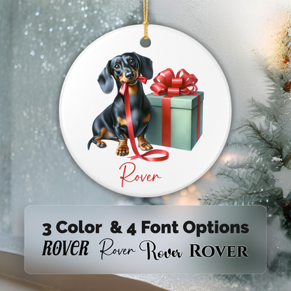 Dachshund Ornament with Custom Name