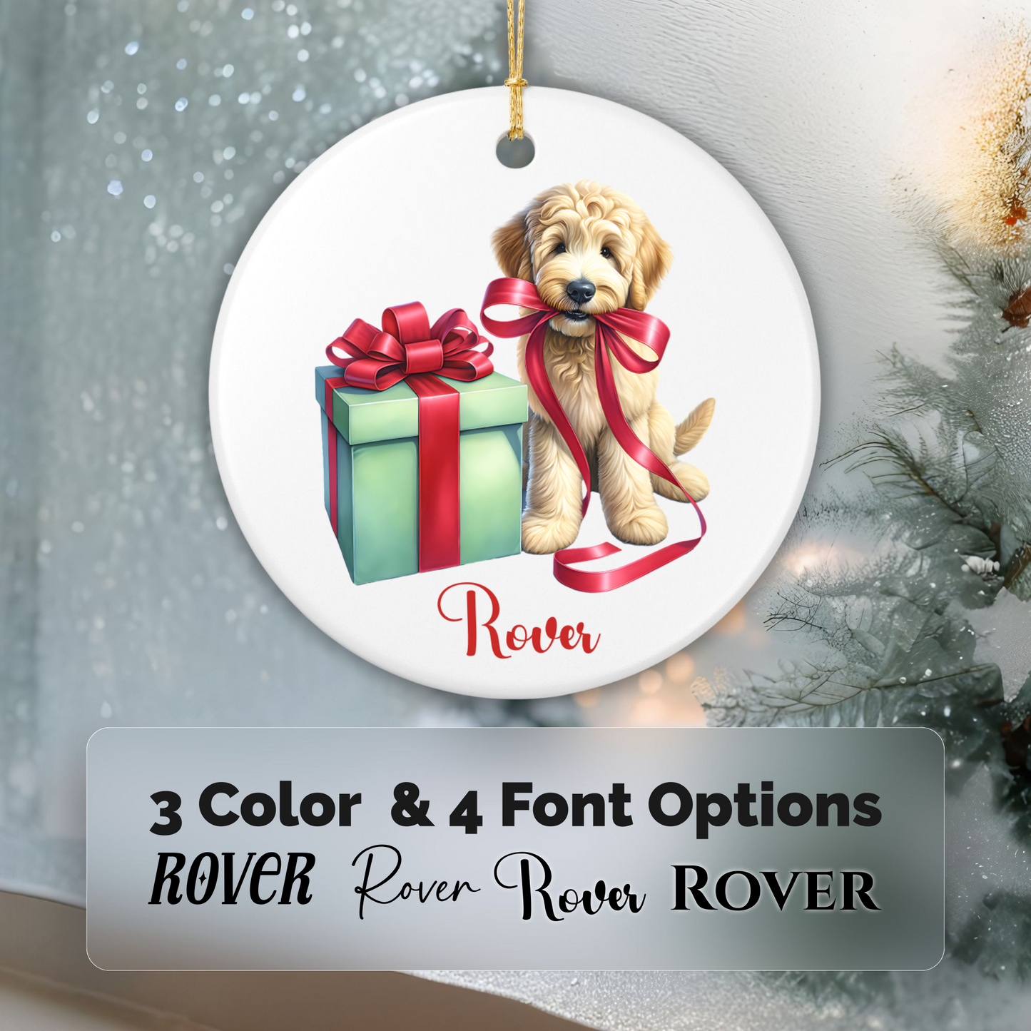 Goldendoodle Ornament with Custom Name