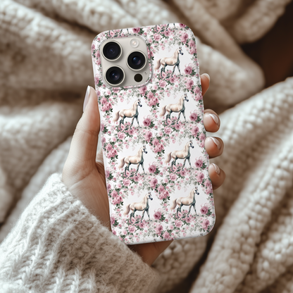 Arabian Horse Phone Case - Floral Rose Pattern
