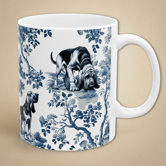 Bloodhound Mug - Toile Pattern