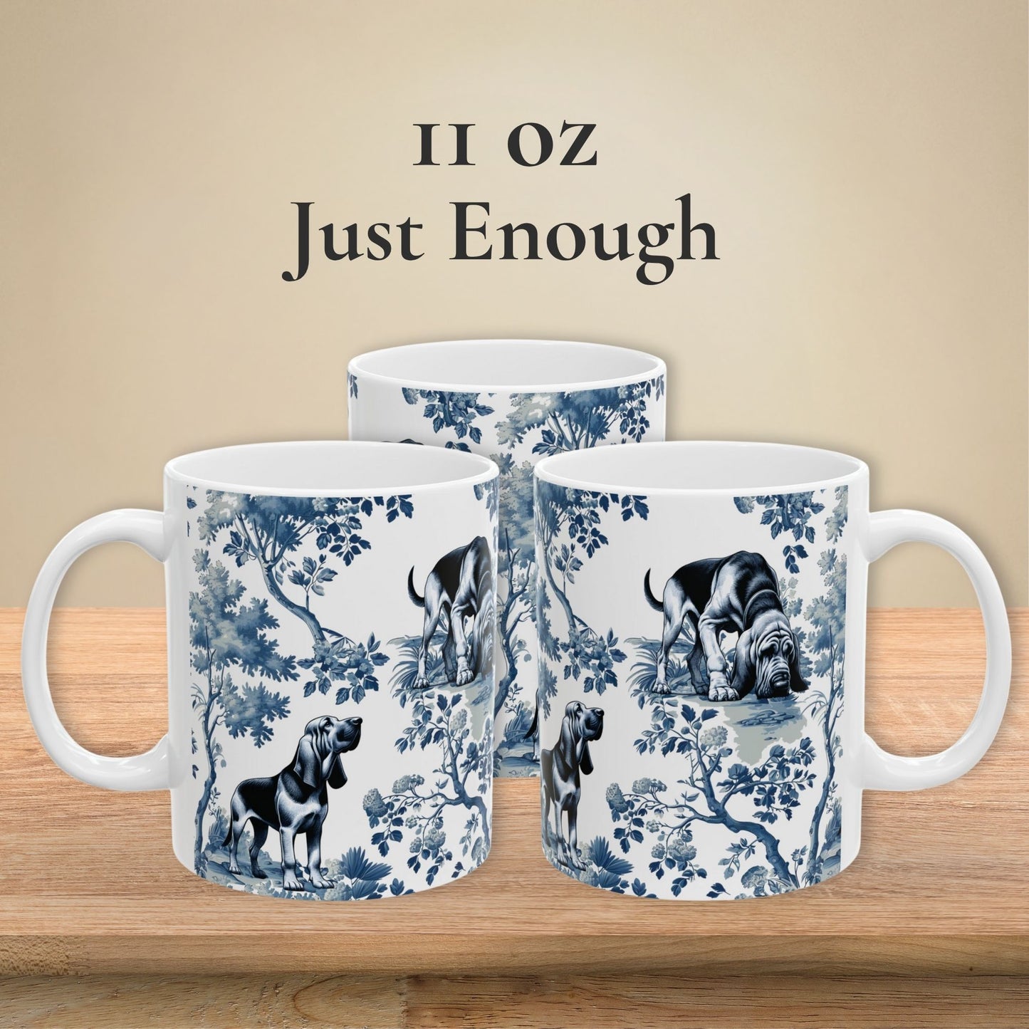 Bloodhound Mug - Toile Pattern