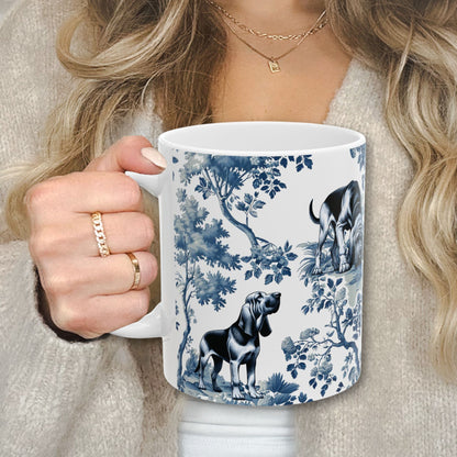 Bloodhound Mug - Toile Pattern