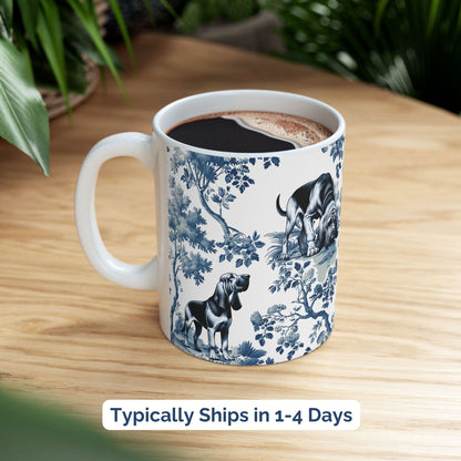 Bloodhound Mug - Toile Pattern