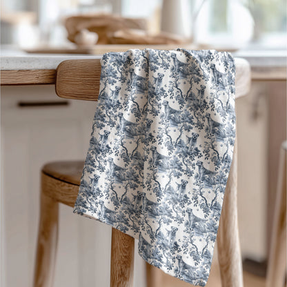 Border Terrier Cotton Tea Towels - Toile Pattern