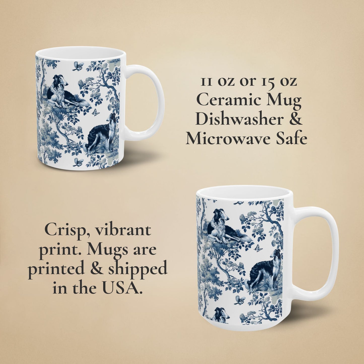 Borzoi Mug - Toile