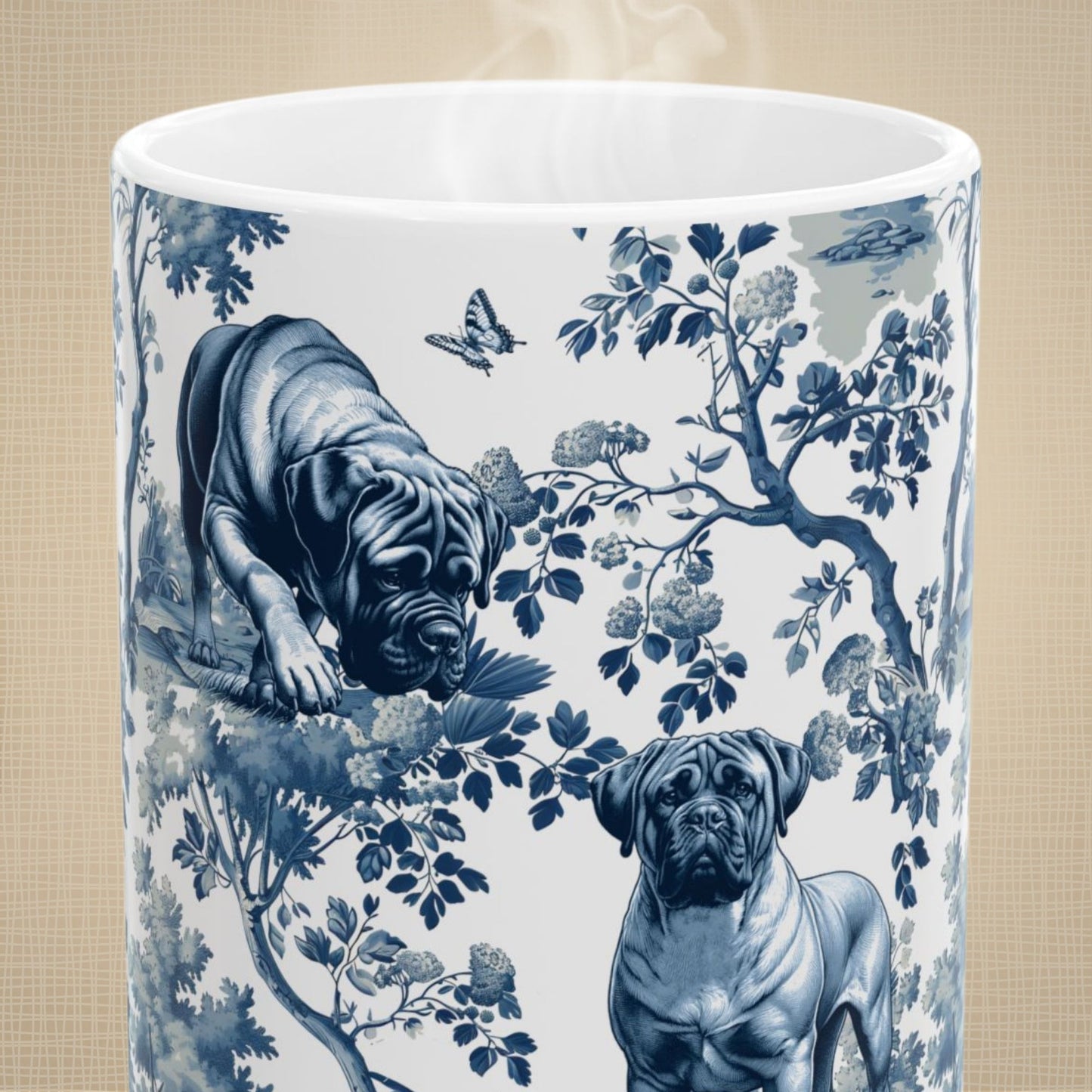 Bullmastiff Mug - Toile Pattern