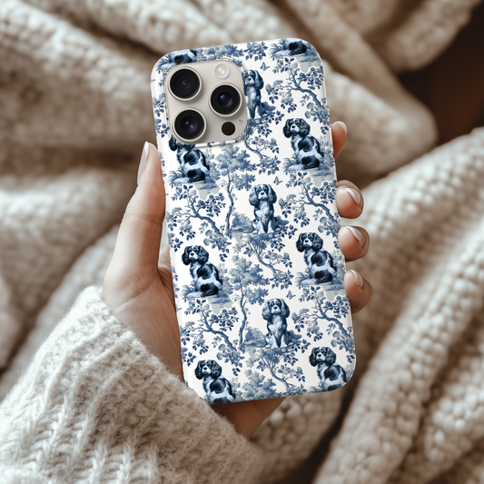 Cavalier King Charles Spaniel Phone Case - Toile Pattern