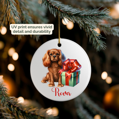 Cavalier King Charles Spaniel Ornament with Custom Name