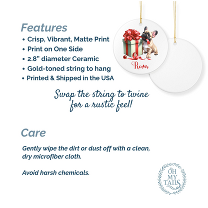 French Bulldog Ornament with Custom Name