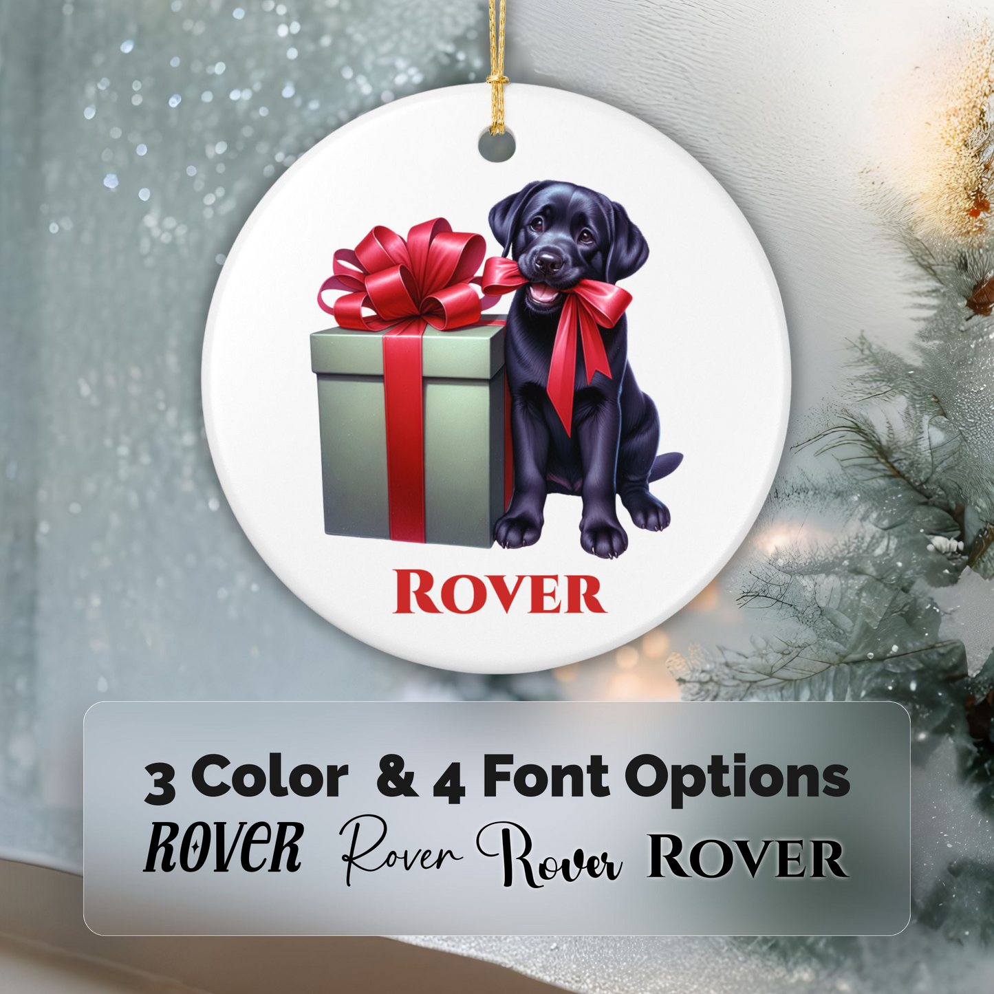 Labrador Retriever Ornament with Custom Name