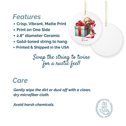 Poodle Ornament with Custom Name