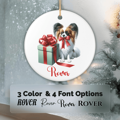 Papillon Ornament with Custom Name