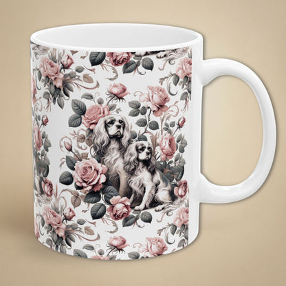 Cavalier King Charles Spaniel Mug - Floral