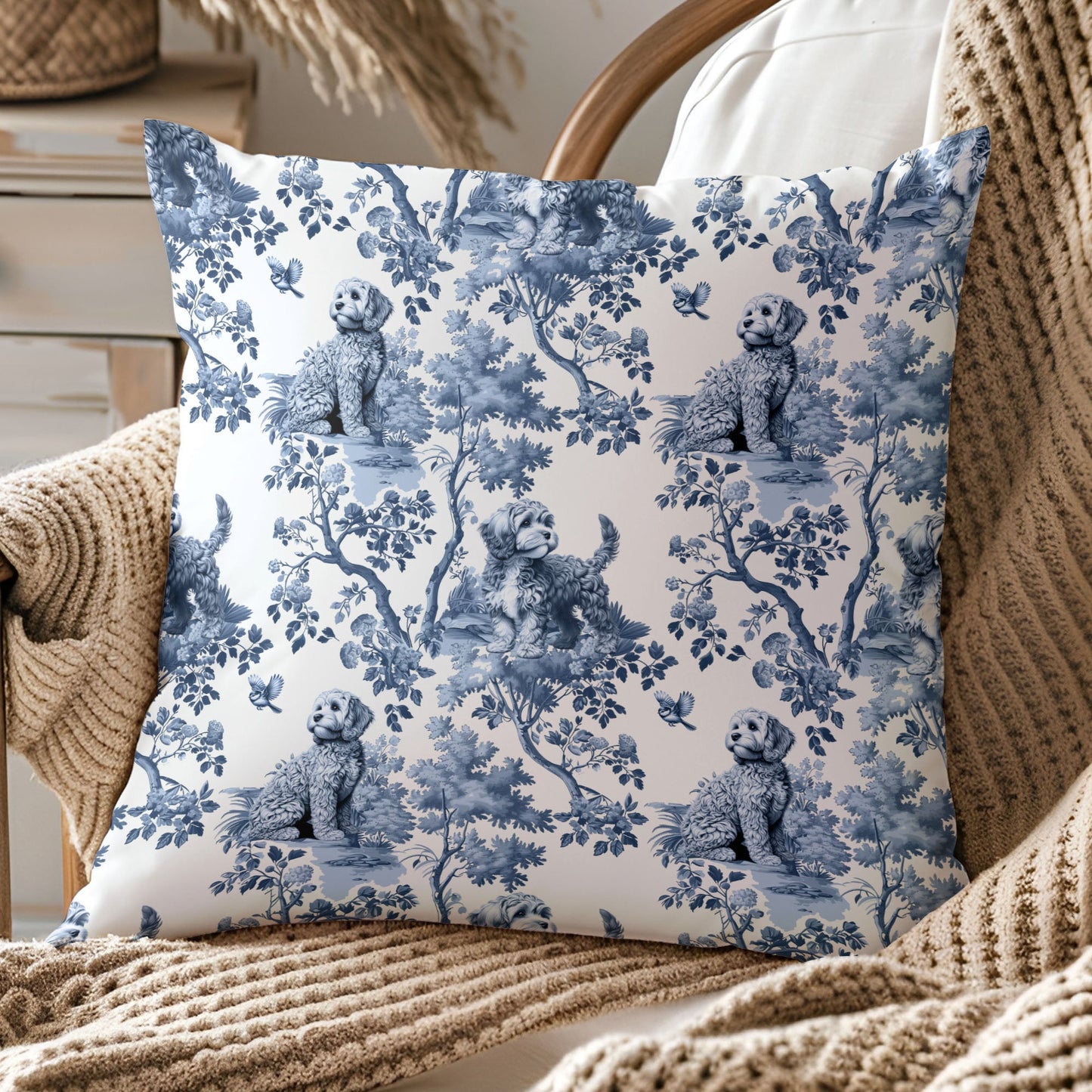 Cavapoo Pillow Cover - Toile
