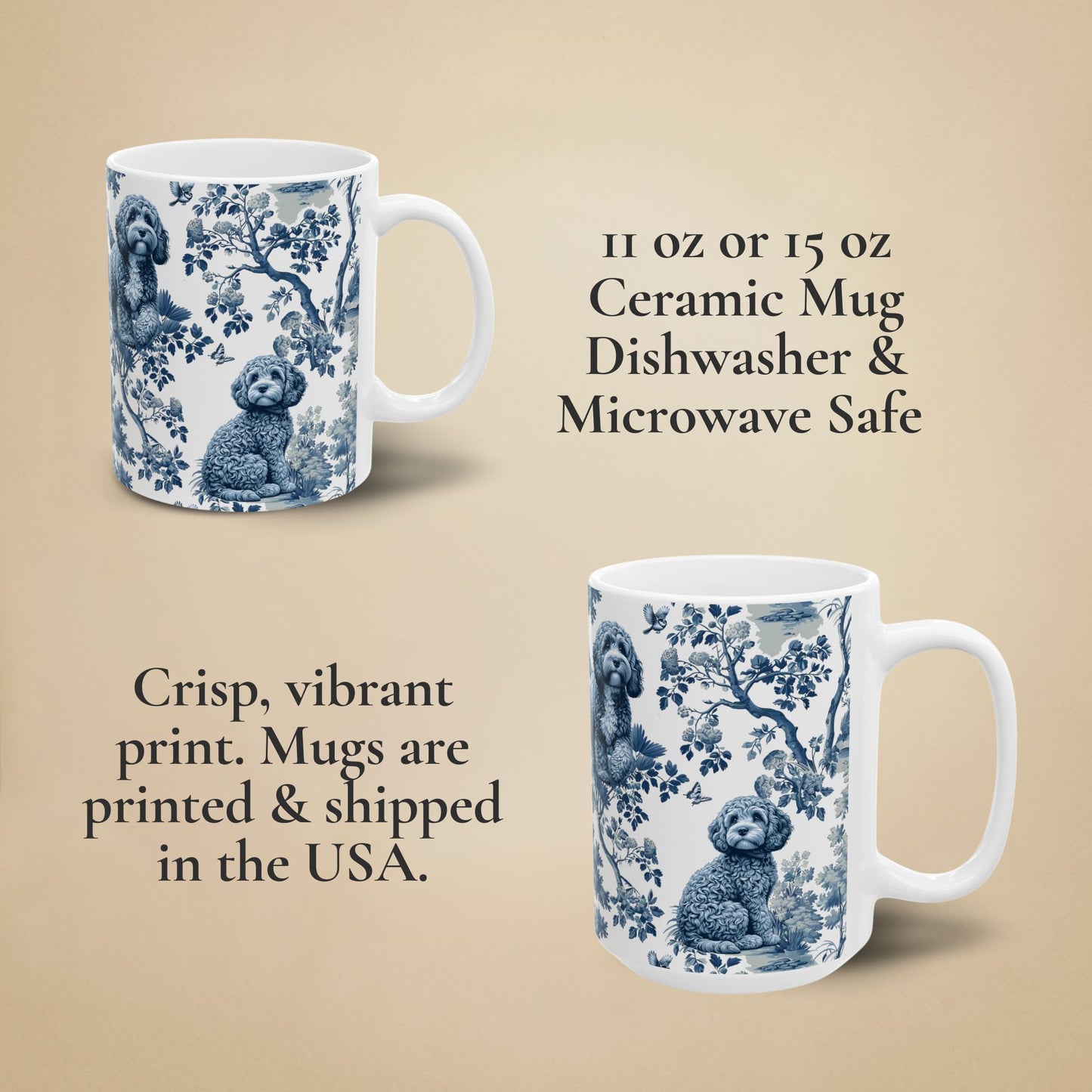 Cavapoo Mug - Toile
