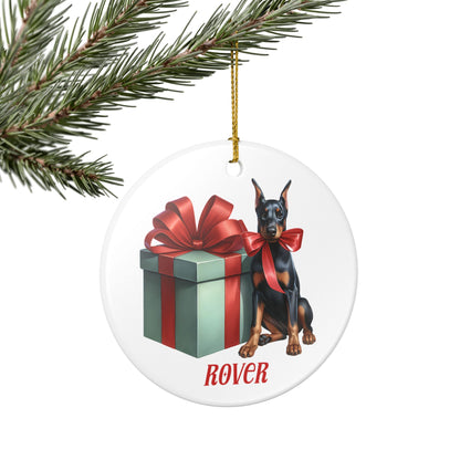 Doberman Ornament with Custom Name