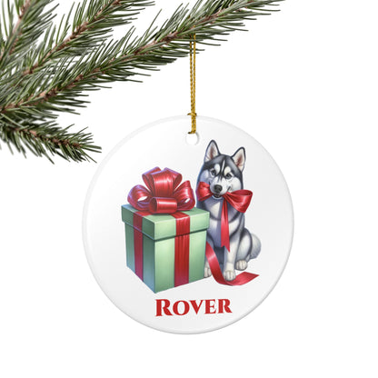 Siberian Husky Ornament with Custom Name