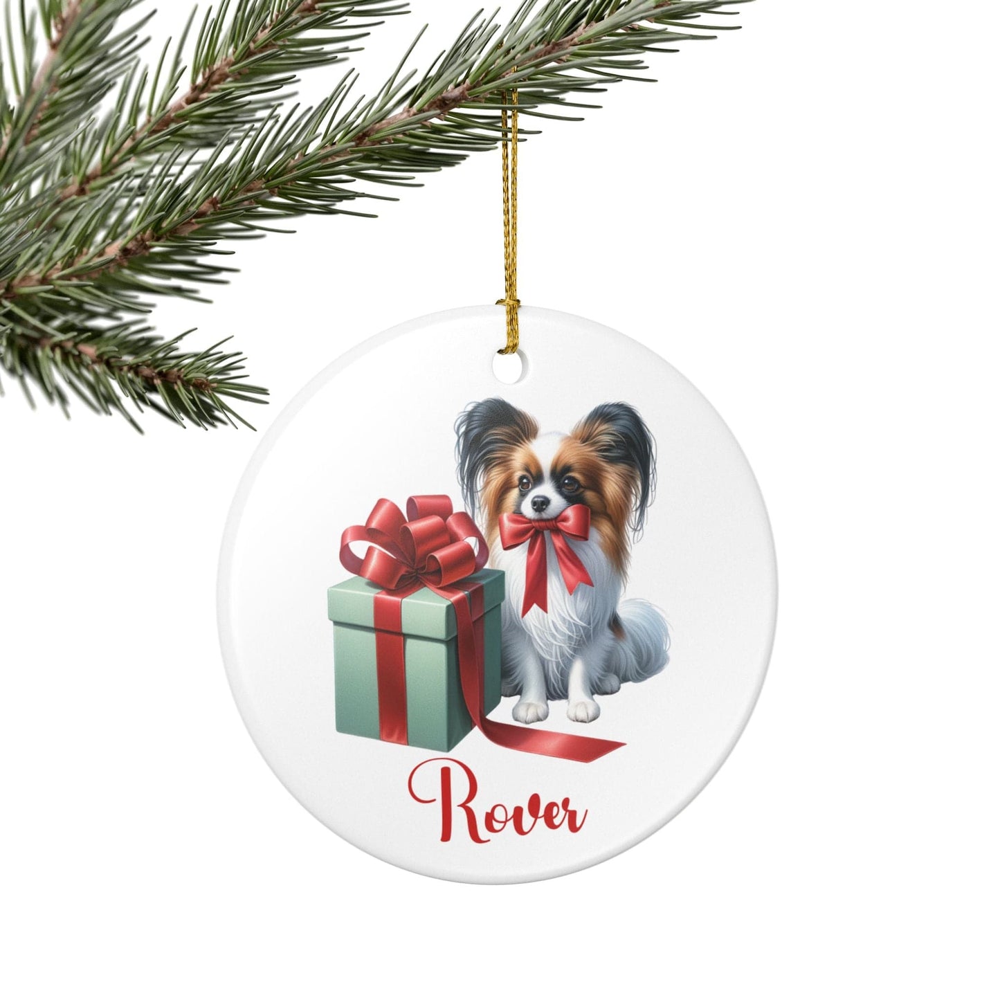 Papillon Ornament with Custom Name