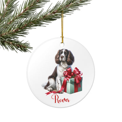 English Springer Spaniel Ornament with Custom Name