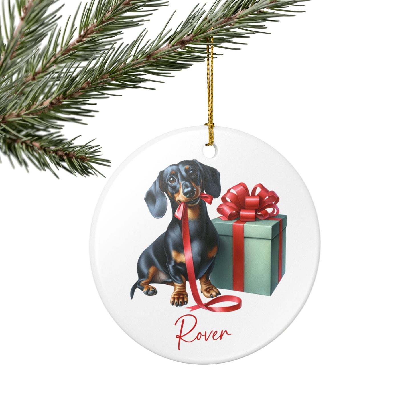 Dachshund Ornament with Custom Name