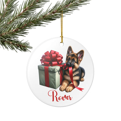 German Shepherd Ornament with Custom Name