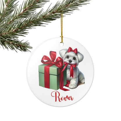 Maltese Ornament with Custom Name