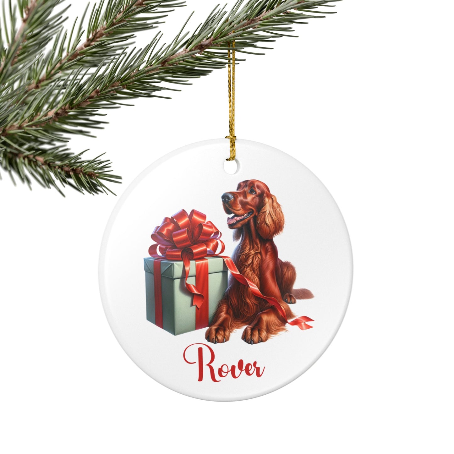 Irish Setter Ornament with Custom Name