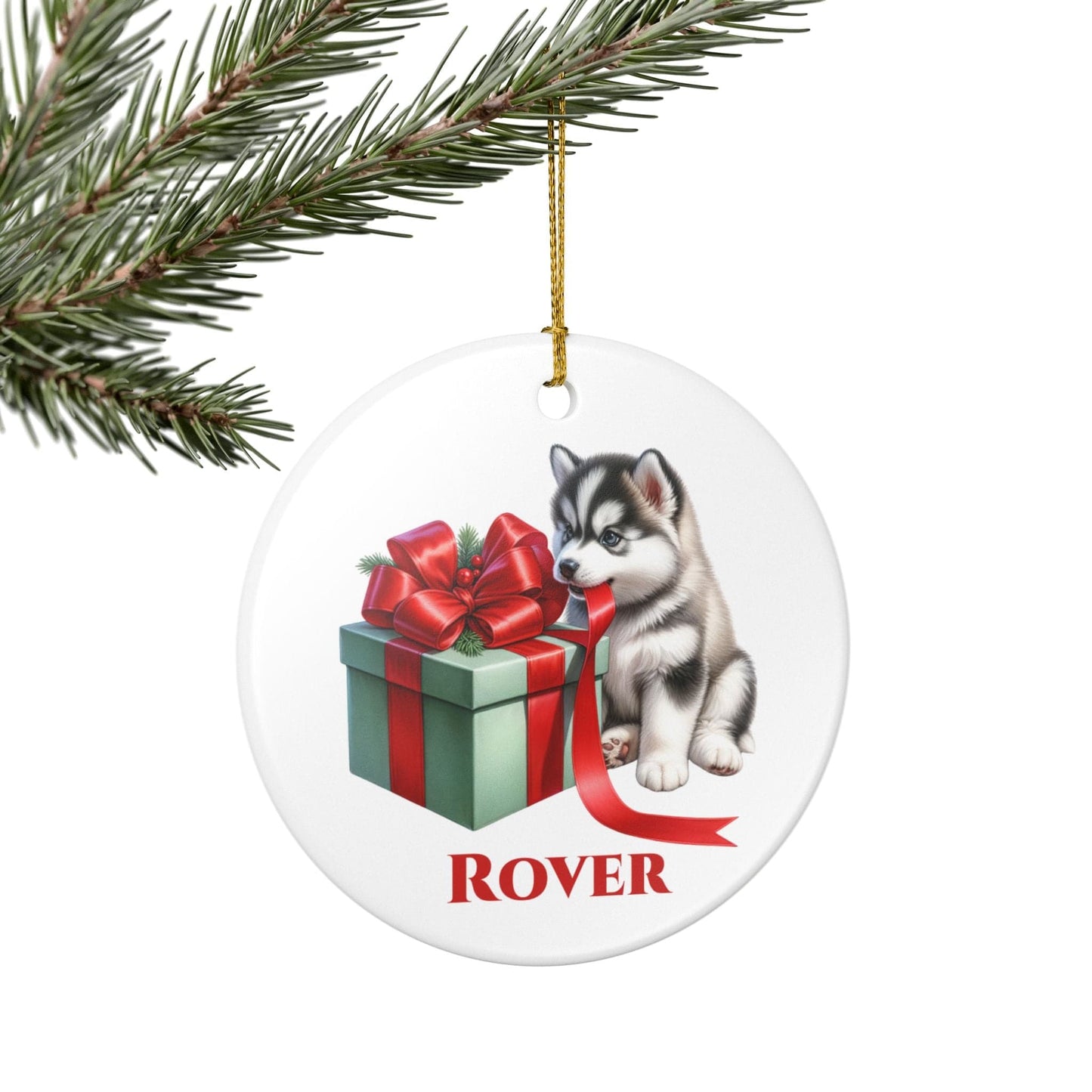Siberian Husky Ornament with Custom Name