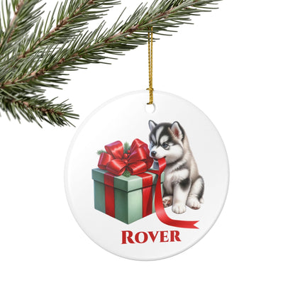 Siberian Husky Ornament with Custom Name