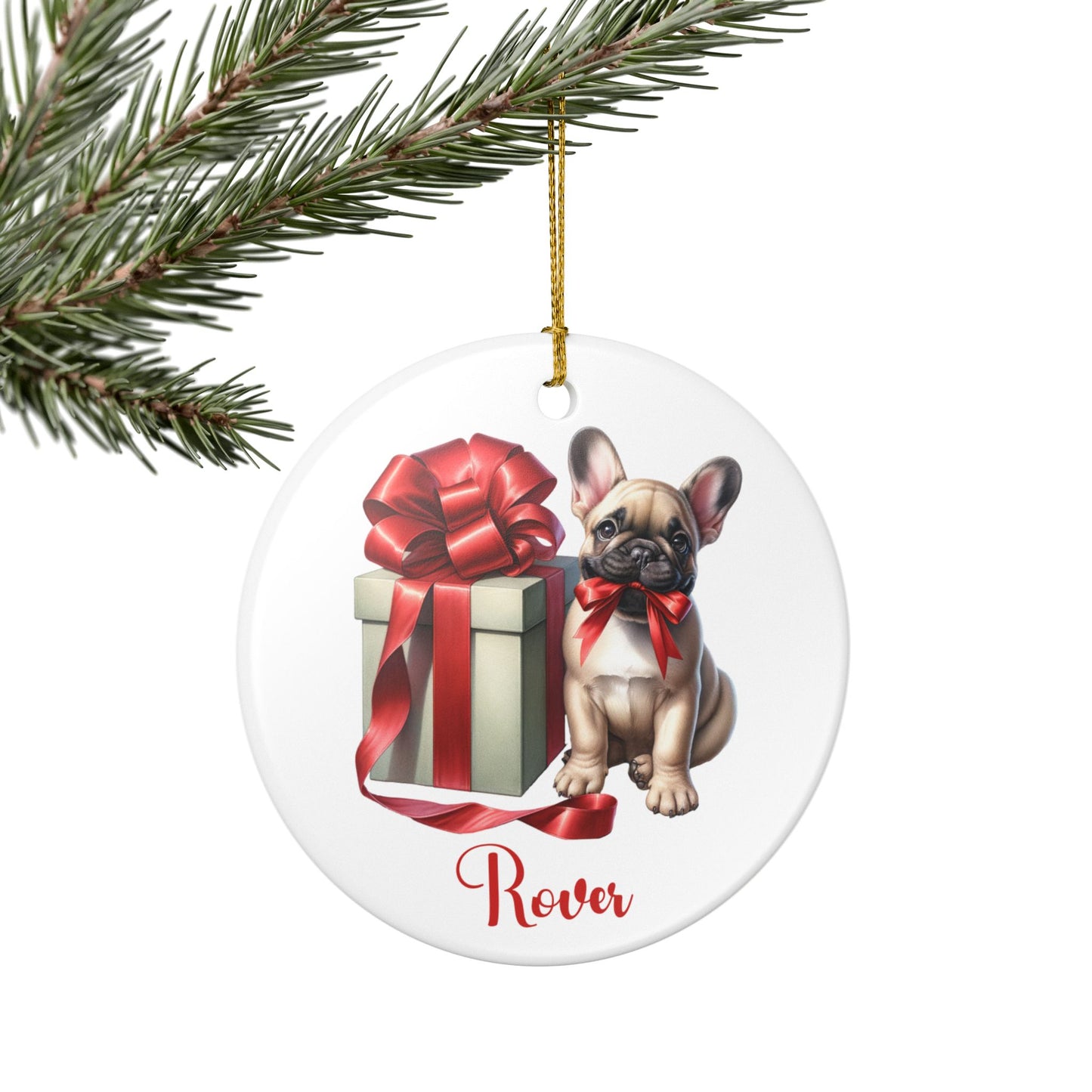 French Bulldog Ornament with Custom Name