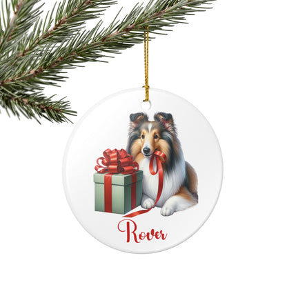 Shetland Sheepdog Ornament with Custom Name