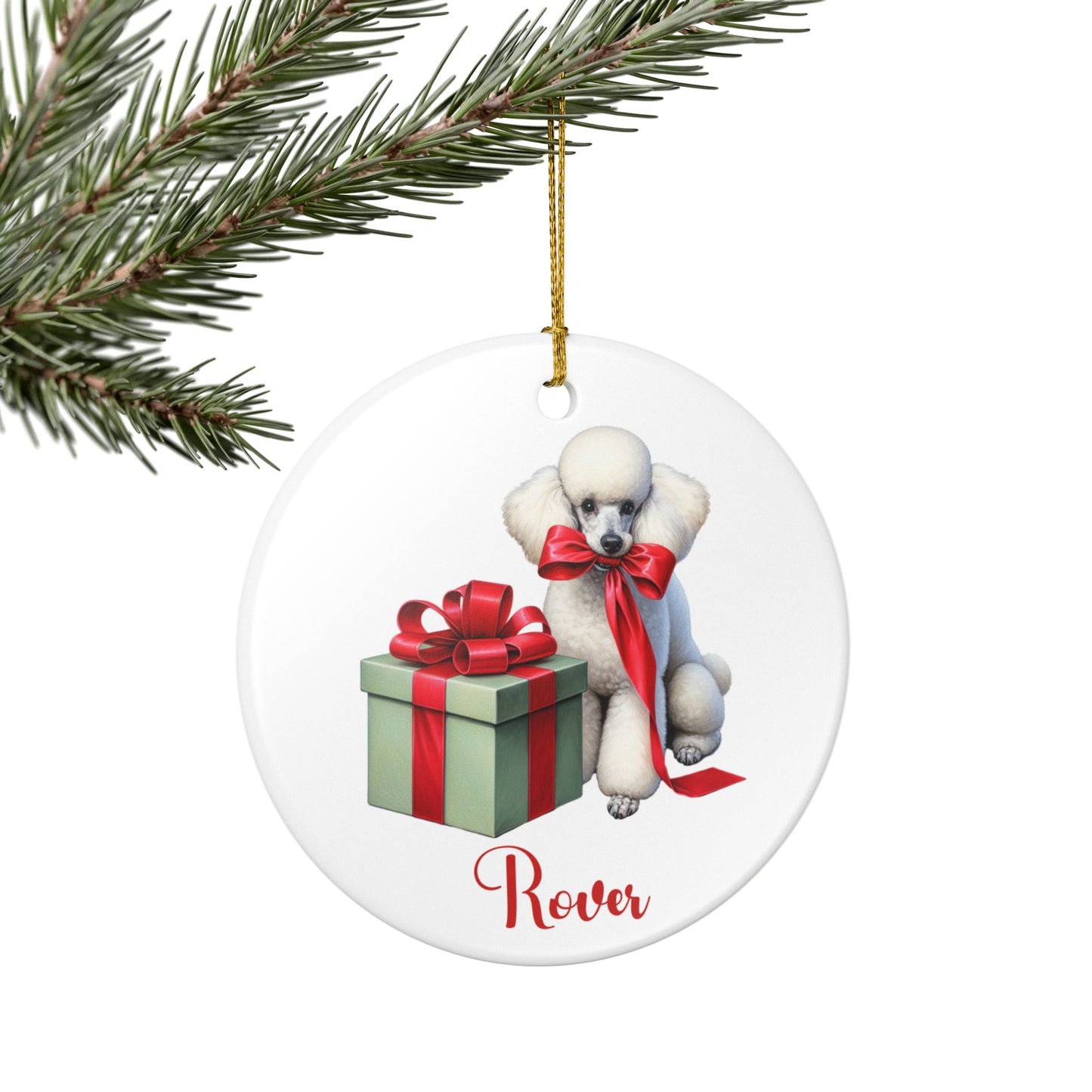 Poodle Ornament with Custom Name