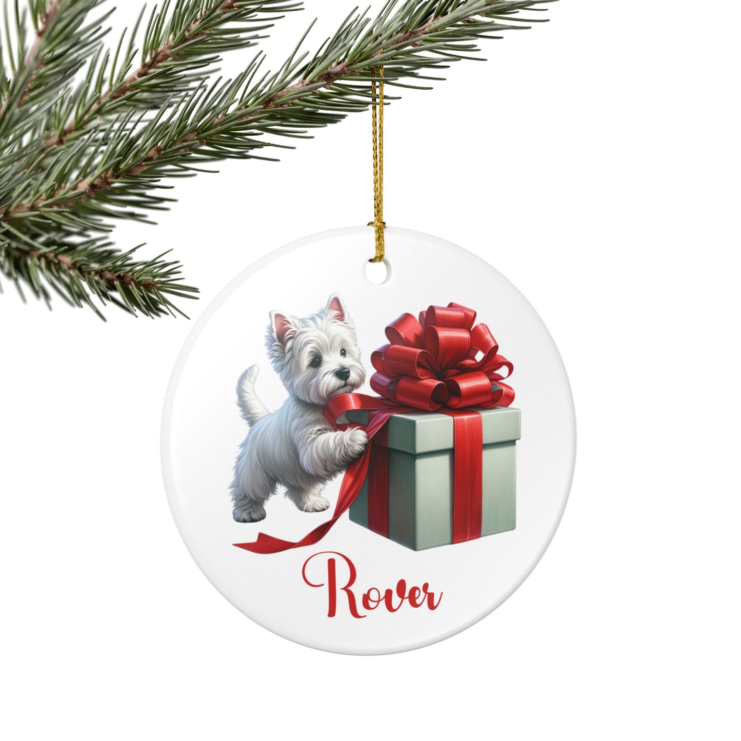 West Highland Terrier Ornament with Custom Name