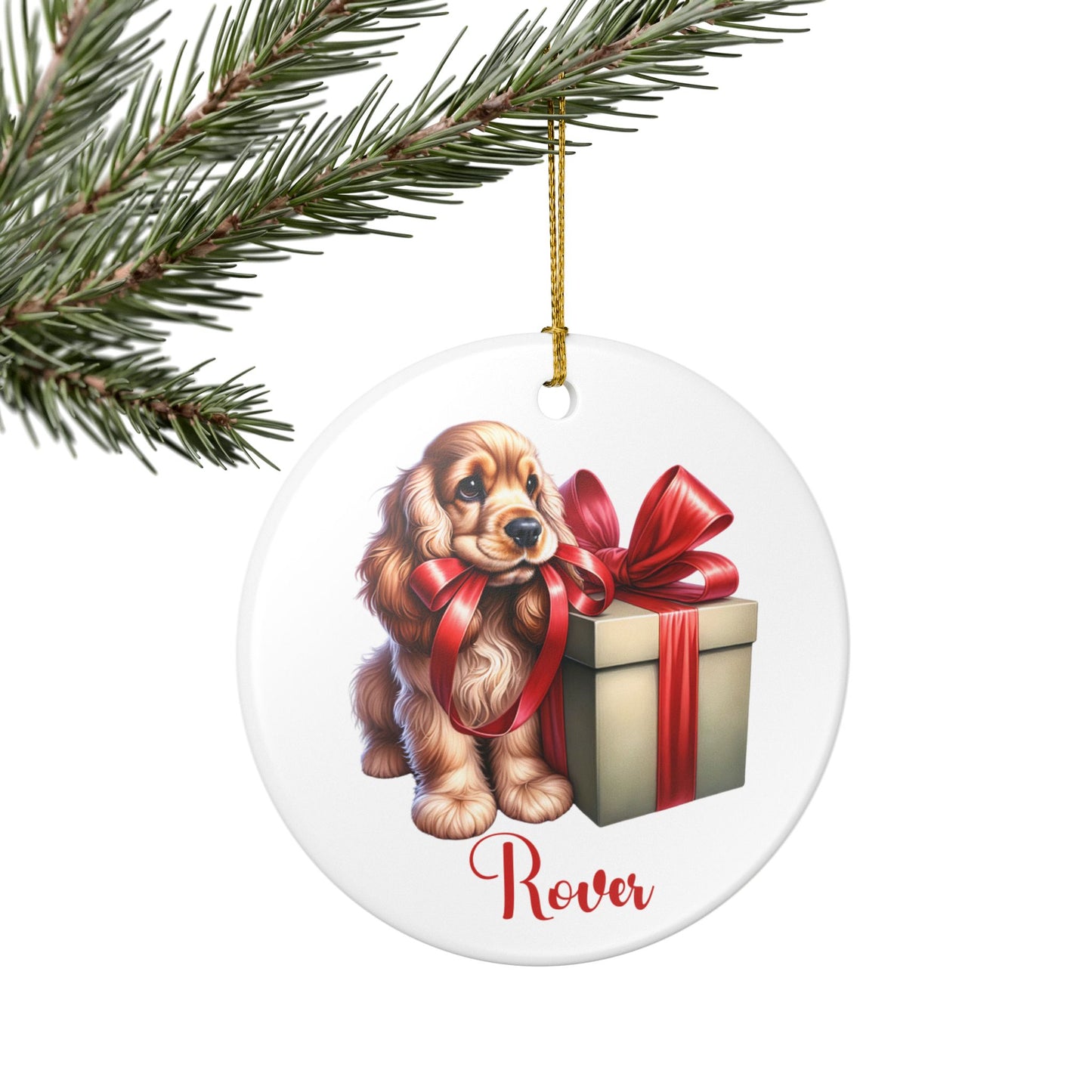 Cocker Spaniel Ornament with Custom Name