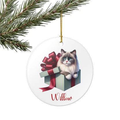 Ragdoll Cat Ornament with Custom Name
