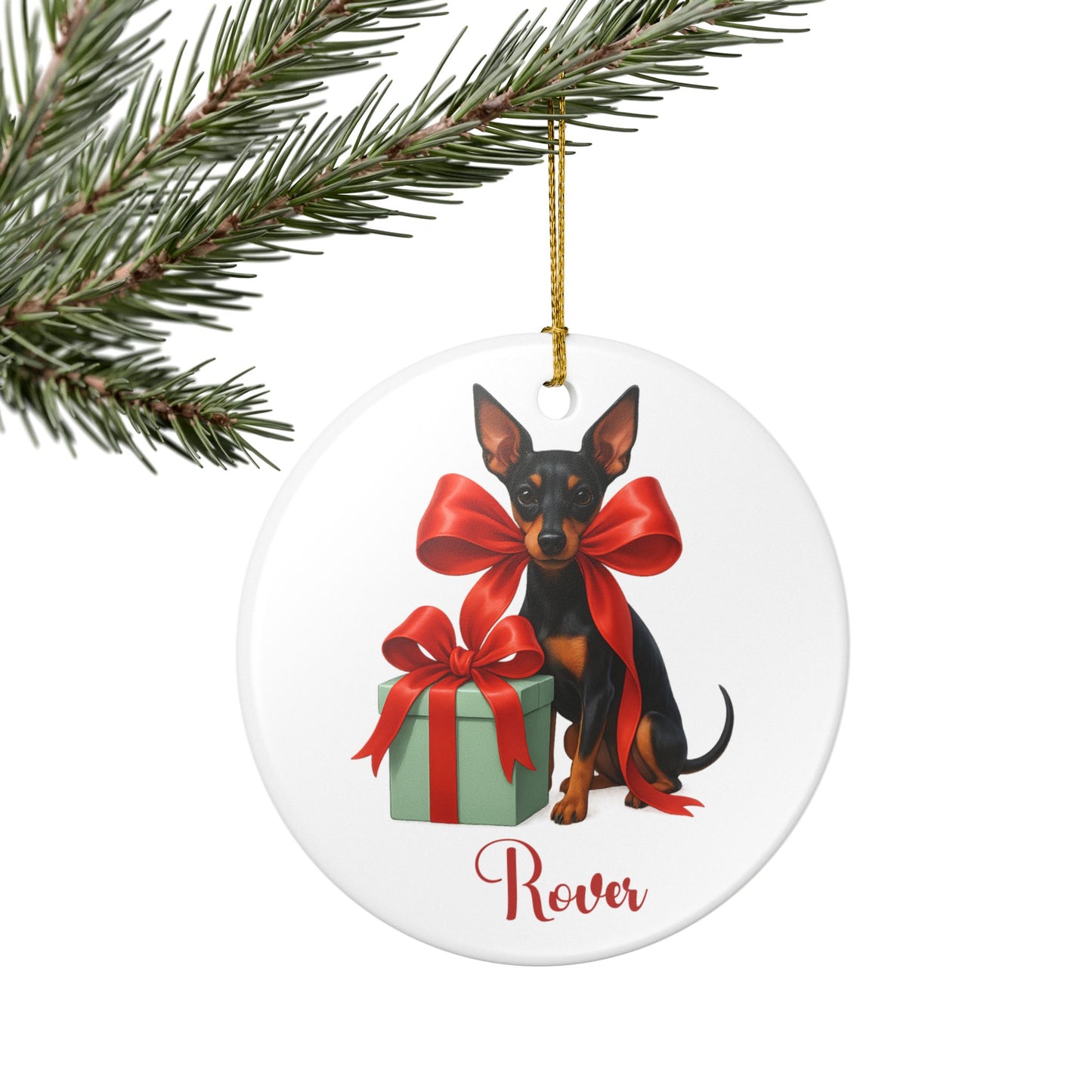 Manchester Terrier Ornament with Custom Name