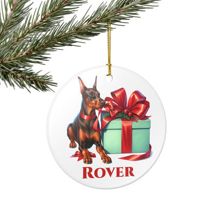 Doberman Ornament with Custom Name