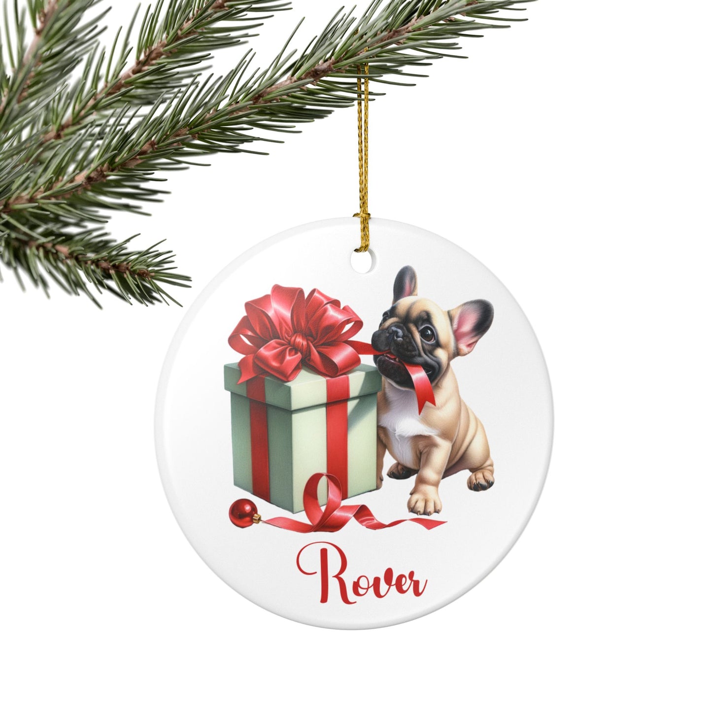 French Bulldog Ornament with Custom Name