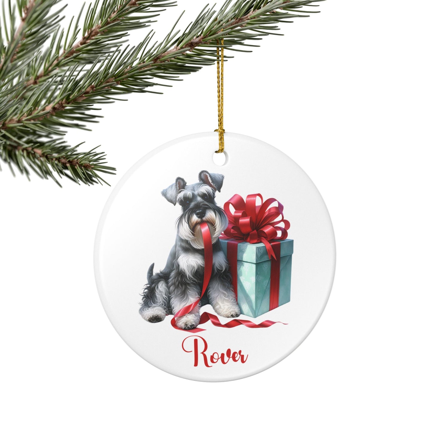 Schnauzer Ornament with Custom Name
