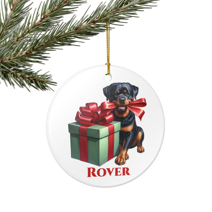 Rottweiler Ornament with Custom Name