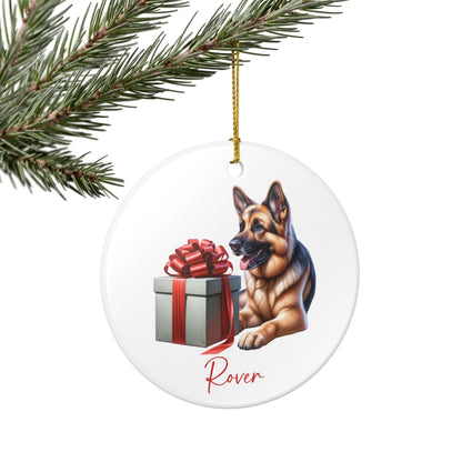 German Shepherd Ornament with Custom Name