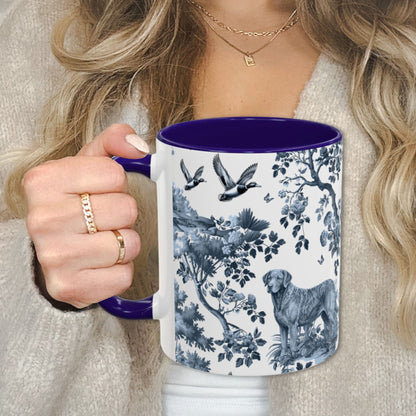 Chesapeake Bay Retriever garden toile deux 11 oz ceramic mug, left view