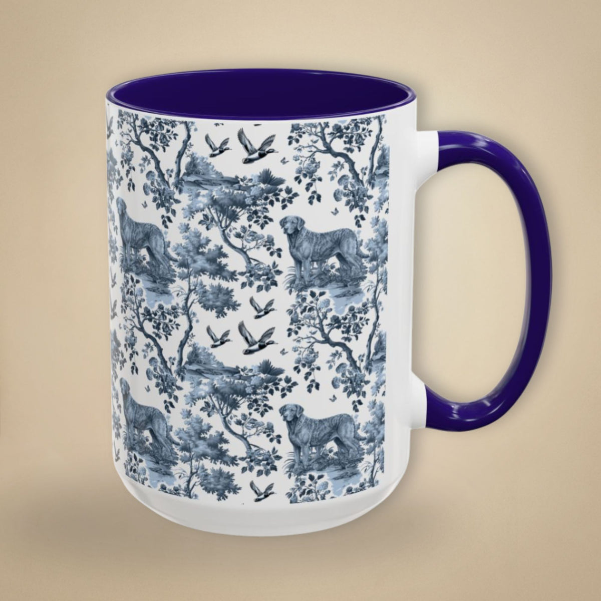 Chesapeake Bay Retriever petite garden toile deux 15 oz ceramic mug, right view