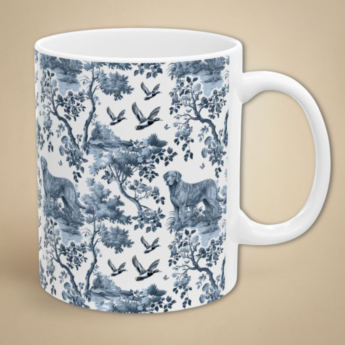 Chesapeake Bay Retriever petite garden toile 11 oz ceramic mug, right view