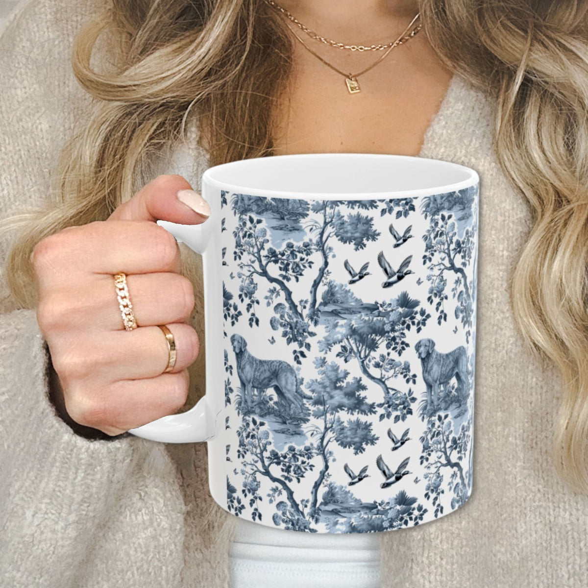 Chesapeake Bay Retriever petite garden toile 11 oz ceramic mug, left view
