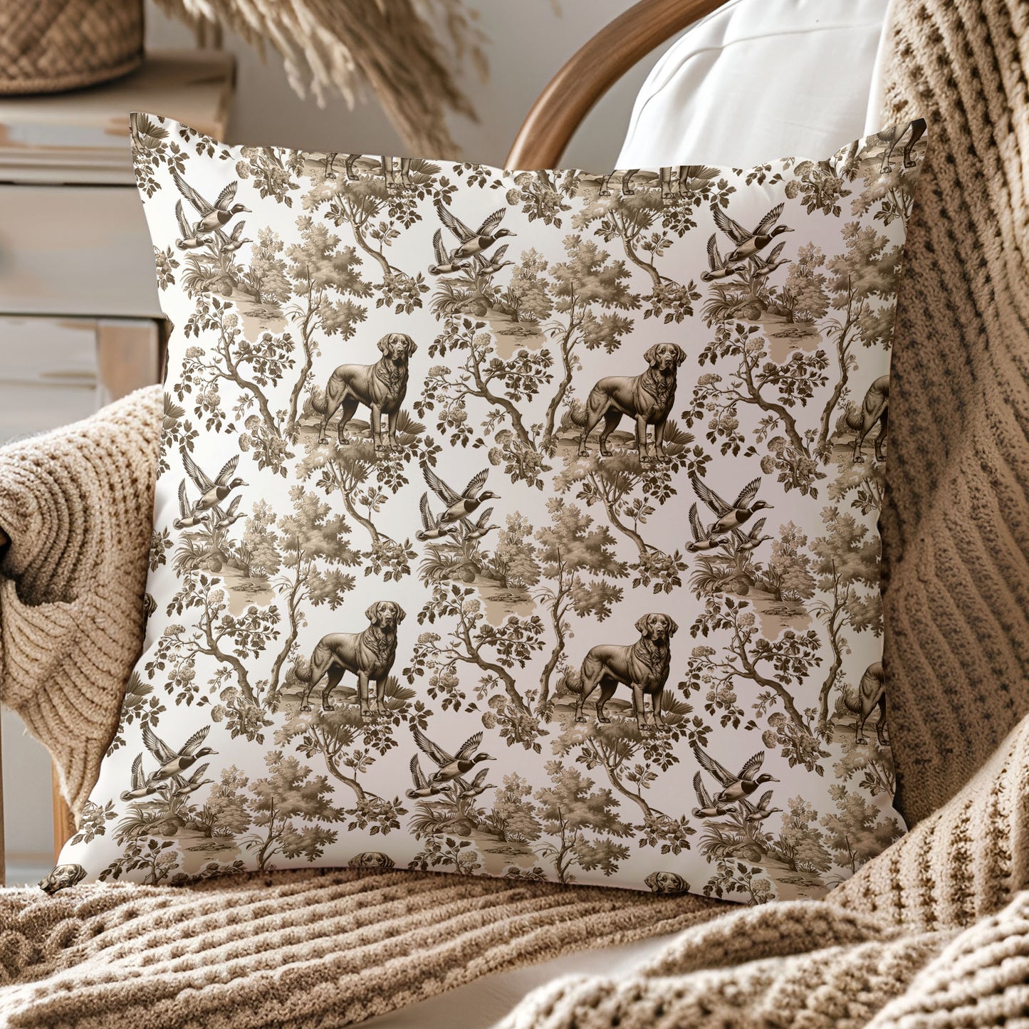 Chesapeake Bay Retriever Pillow Cover - Toile