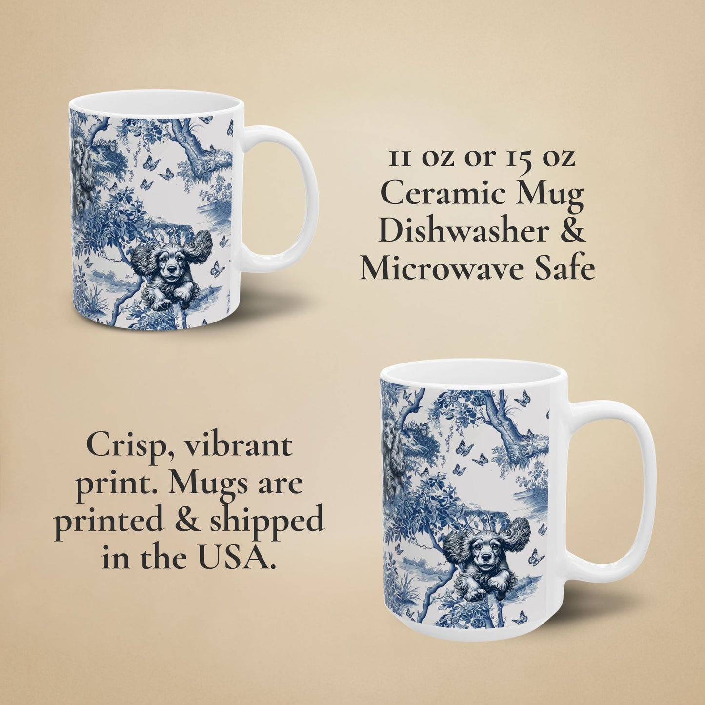 Cocker Spaniel Mug - Toile