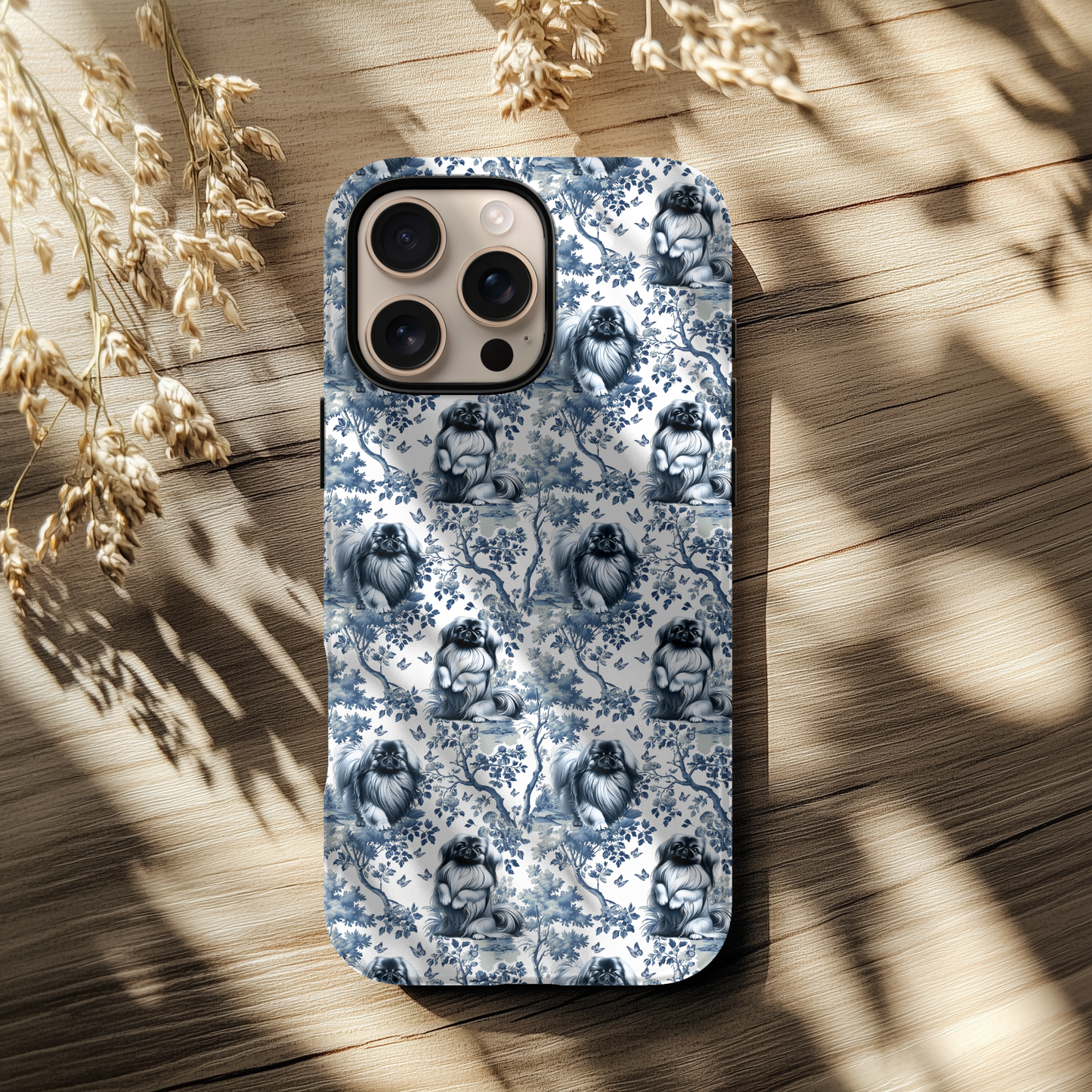 Pekingese Phone Case - Toile Pattern