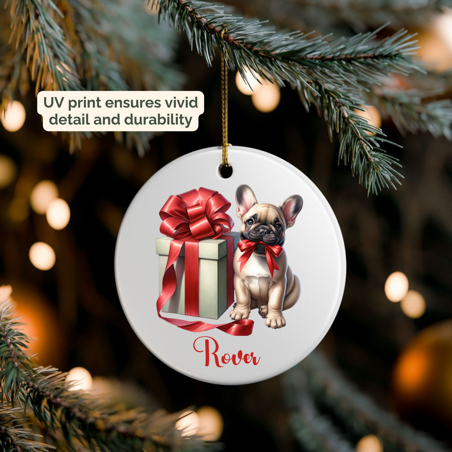 French Bulldog Ornament with Custom Name