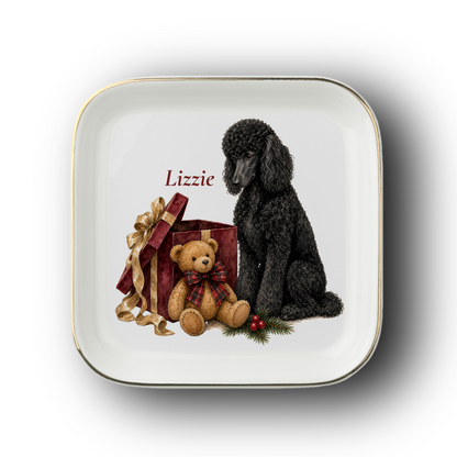Standard Poodle jewelry dish on a white background